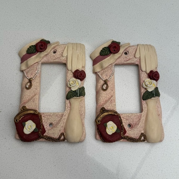 Vintage Victorian Inspired Light Switch Plates Covers Rocker Switch Roses Cameo - Picture 4 of 8